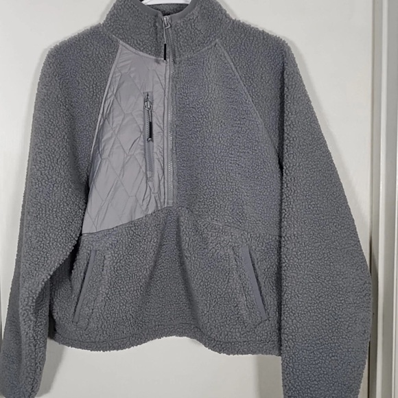 JoyLab Tops - JoyLab Sherpa 1/2 Zip Pullover Sweatshirt/ Fleece Jacket Dark Gray Size Medium
